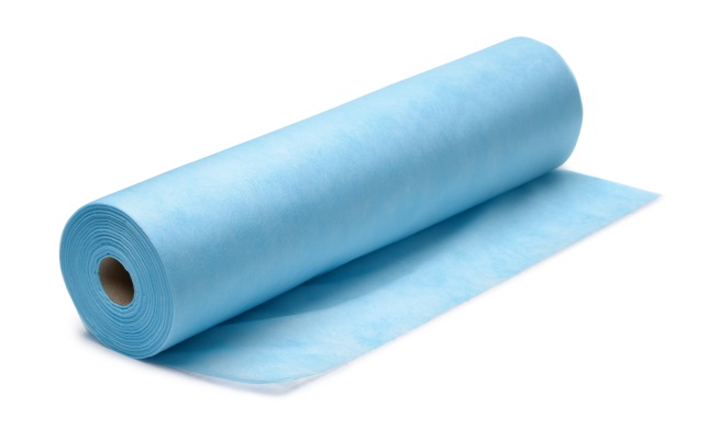 Roll of blue non-woven fabric