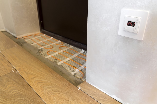 Example of under floor heating pipe systems made possible by SABIC® SUPEER™ P8200RT