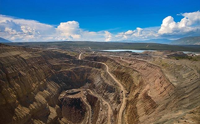 Aerial view of an open mine