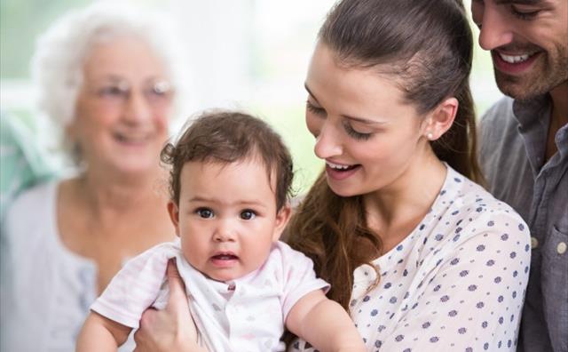 Family with baby