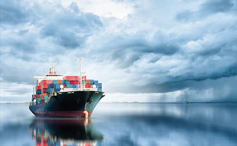 International Container Cargo ship in the ocean