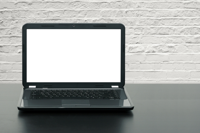 laptop with blank screen