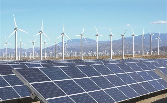 Photovoltaic solar panels and wind turbines